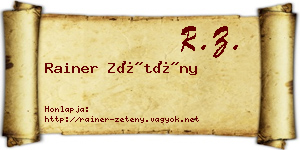 Rainer Zétény névjegykártya